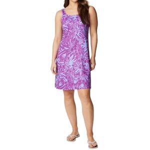 Columbia PFG Womens 1X Purple Lilac Floral Freezer III Performance Travel Dress